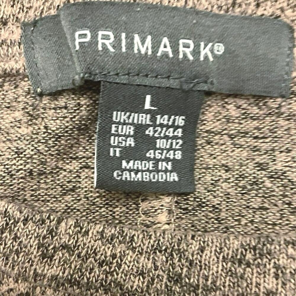 Primark Women's Blush/Gray Supersoft Long Line Short Slv Top | Size L (US10/12) - Picture 5 of 9